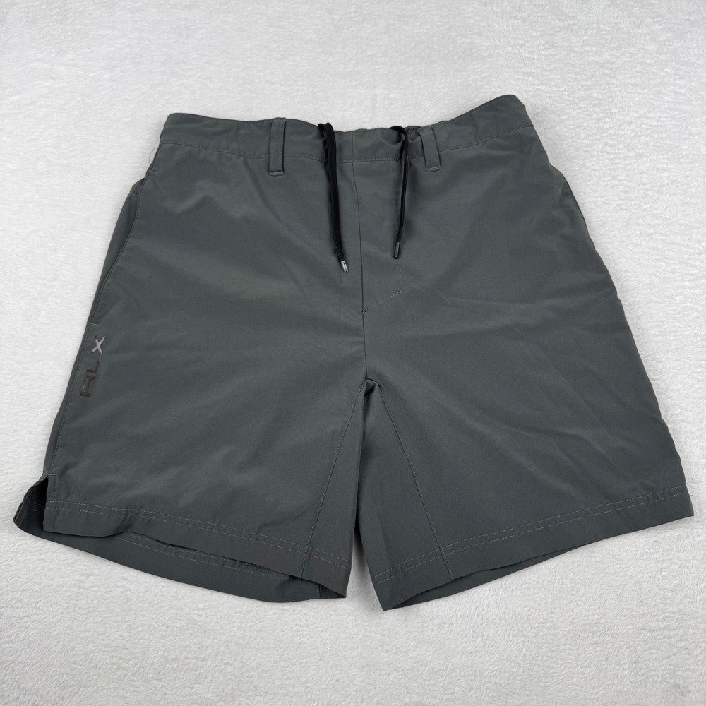 RLX Ralph Lauren Performance Shorts Mens Size M Gray Drawstring Golf Athletic
